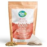 The Natural Health Market, Organic Ginger Tea Bags - 10 Count | Digestive Support & Metabolism Boost | Made in Britain | Climate Pledge Friendly | Herbal & Vegan Tea with Compostable Pyramid Bags