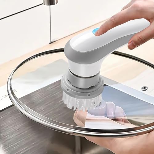 Electric Spin Scrubber Cordless,USB Charging Multifunctional Cleaning Brush,IPX7 Waterproof Electric Cleaning Brush,Electric Scrubber for Bathroom,Kitchen,Tile,Floor,Car (White) - Image 5
