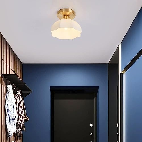 Plafón de latón E27 y vidrio para transformar la iluminación del dormitorio 3