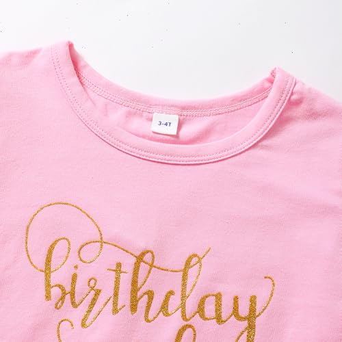 Image of LYSMuch Toddler Girls Long-Sleeve Birthday Outfits Shirt