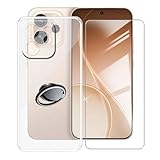 for Oppo Reno 15 Pro Case, with [ 1 x Tempered Glass Protective Film], Shockproof Soft Cover, [360° Rotation Ring Kickstand] Case for Oppo Reno 15 Pro (6.78