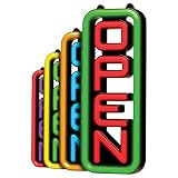 Led Open Sign for Business – Stand Out with 64 Super-Bright Color Combos to Match Your Brand - Programmable Neon Flash, or Scroll – 8 x 19 inch