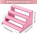 Turesmith Wooden Perfume Stand for Women 4 Tier Pink Perfume Organizer Stand Perfume Display Shelf & Holder for Women’s Dresser & Vanity Desktop Rack for Fragrance Figures Dessert Cupcakes Decoration