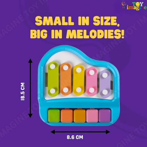 Image of Toy Imagine 2-in-1 Piano Xylophone for Kids | Multicolor 5 Key Musical Toy with Mallets | Educational Instrument Toy Set for Toddlers, Boys & Girls | Early Learning Sound & Music Playset