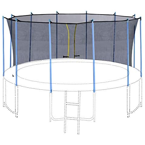Exacme Inner Enclosure Safety Mesh Net with 12 Poles for C-Series 15 FT Trampoline 6181 Cover