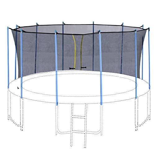 Exacme Enclosure Set Inner Safety Net with 12 Poles for 16 Foot C-Series Trampoline