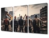 Rebotipy Engineers, Architects and Construction Workers Canvas Construction Site Wall Art Paintings Wall Art for Living Room Decorations for Bedroom Office Kitchen Prints Ready to Hang 36' Wx24 H