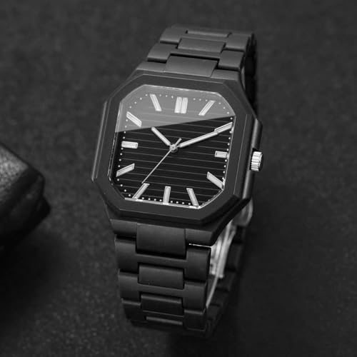 Image of Shocknshop Minimalist Creative Square Analog Casual Plastic Chain Strap Wrist Watch for Men Boys -WCH382