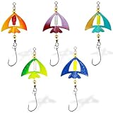 5-Pack High-Visibility Spinnerbait Lures Kit: Dual Spinner Blades & Sharp Single Hooks for Bass, Trout, Salmon, Walleye & Pike Fishing | Pro-Grade Metal Baits with Tackle Box (Upgraded Design)