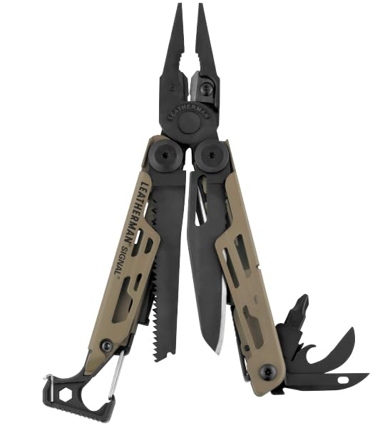 LEATHERMAN Signal 19-in-1 Multi-tool for Outdoors Camping Hiking Fishing Survival Durable Lightweight EDC Made in the USA Coyote
