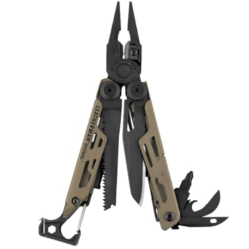 LEATHERMAN, Signal, 19-in-1 Multi-tool for Outdoors, Camping, Hiking, Fishing, Survival, Durable & Lightweight EDC, Made in the USA, Coyote Tan