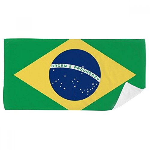 Serviette de bain motif drapeau Brésil en textile doux premium DIYthinker