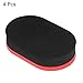 PATIKIL Table Tennis Rubber Cleaner, 4 Pack Ping Pong Cleaning Sponge Paddle Cleaner Racket Care Soft, Red Black
