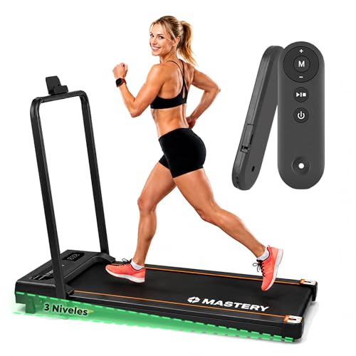 Mastery Brand Caminadora Eléctrica Portátil con Inclinación para Ejercicio en Casa, Walking Pad con Asa Compacta para Escritorio, para Correr o Caminar, 2HP, 220V, 121x55x95 cm, para Hogar, Oficina