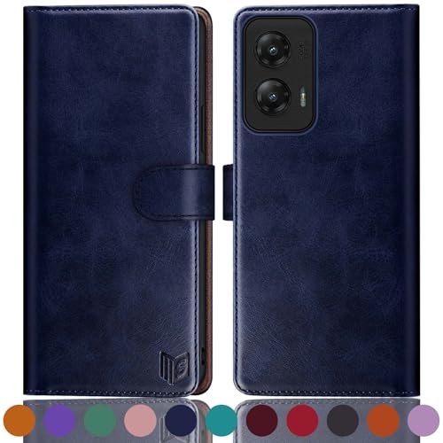 Étui portefeuille Moto G Stylus 5G 2024 SUANPOT bleu avec porte-cartes intégré