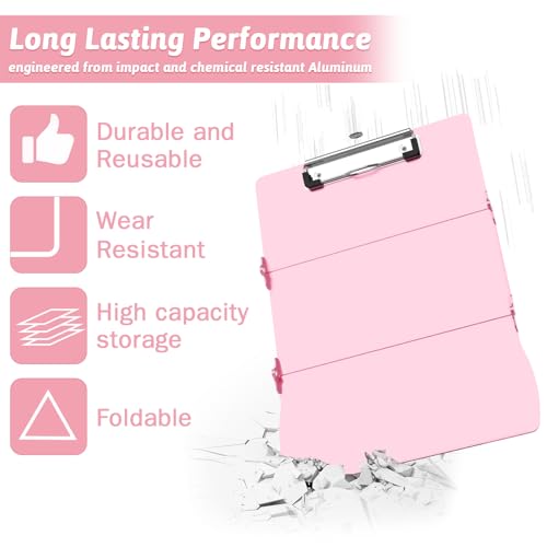 Nursing Clipboard Foldable Clipboard Medical: Edition Cheat Sheets Aluminum 3 Layers Foldable Clipboards Nursing Pocket Size Profile Clip Nurse Clipboards Notepad for Nurses Studen image 2