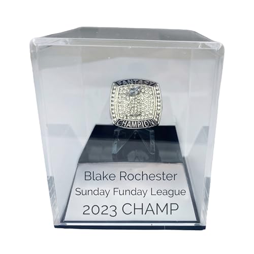 Fantasy Football Championship Ring Case | Ring Included | 2022 or 2023 or 2024 Fantasy Ring | Custom Name Customizable (2023-Style B Ring, 11)