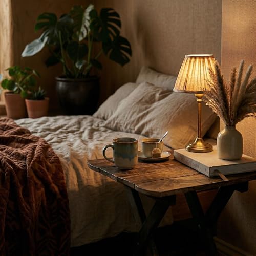 Image of Foldable Wooden Side Table for Living Room, Bedroom | Solid Wood End Table | Portable Coffee Table | Laptop Table | Bedside Table | Space Saving Small Table for Home, Balcony, Office (Rustic Finish)