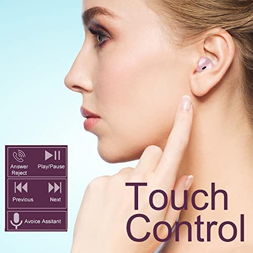 eleror Mini Wireless Bluetooth Earbuds Invisible Earpiece Small Ear Buds Semi in-Ear Headphone for Work, Walk, Handsfree, Sleep On Side (Ivory)