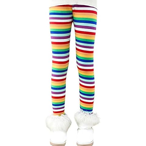 Auranso Girls Leggings Winter Thick Full Length Leggings Tights Kids Girl Warm Fleece Lined Trousers Pants 6-7 Years Cover