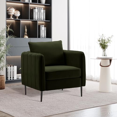 Sillón plegable terciopelo suave verde miniatura 1