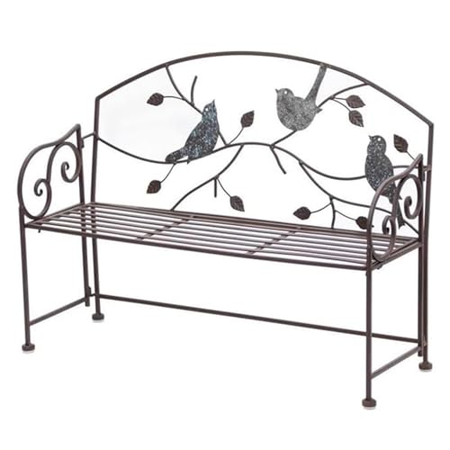 JINGSHIQIAOPL Sillones Jardin Exterior de Metal con Respaldo, Pequeño Banco Plegable para Porche, Decoración para Jardín, Porche, Patio y Parque, Carga Máxima 100 Kg