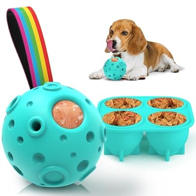 Dog Toys, Dog Toys to Keep Them Busy, Easy to Clean Interactive, Treat Dispensing, Toy Refillable Homemade Freezable Dog's Food, Reduces Anxiety Toy