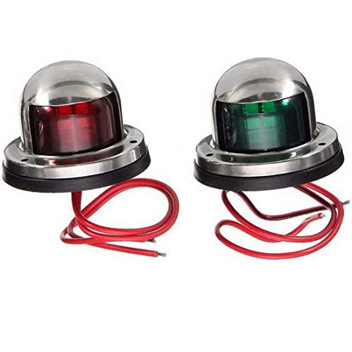 VIGORFLYRUN PARTS LTD 2pcs Feux de Navigation, LED Lumière Voile Lumière d'arc Latérale de Port de Signal pour 12V Marine Bateau Yacht - Rouge et Vert