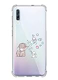 Oihxse Silicona Funda con Samsung Galaxy Note10 Pro TPU Flexible Suave Transparente Protector Estuche Airbag Esquinas Reforzadas Ultra-Delgado Elefante Patrón Anti-Choque Caso (C9)