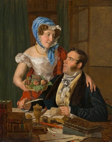 Cuadro il cartografo de Ferdinand Georg Waldmuller en lienzo decorativo de 60x90 cm