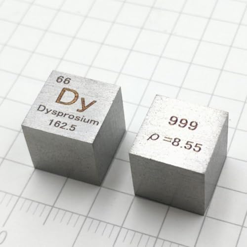 1cm Pure Dysprosium Metal Cube, 99.9% High Purity Engraved Dy, for Element Sample Collection, Classroom Demonstrations, Science and Laboratory Experiment Projects