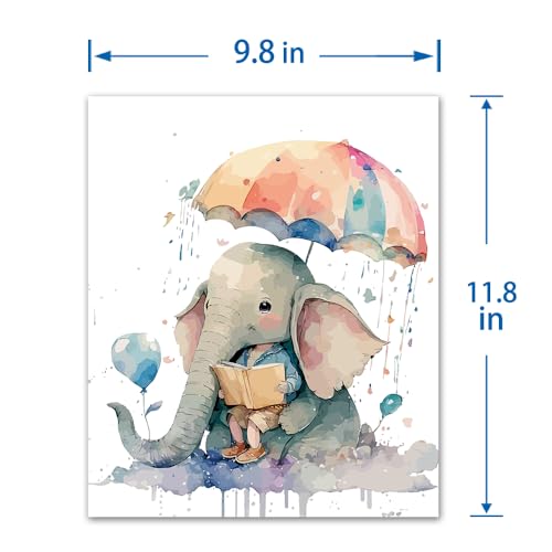 Vinilo Decorativo Infantil Elefante Acuarela 30x25 cm miniatura 7