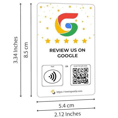 Social Review Tap Card | Review QR Code | Contactless review card | NFC Tap Card | Unlimited Use nfc Cards… (3-Pack Social Cards)