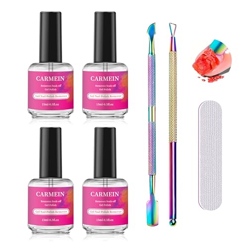 Image of Professional Gel Nail Polish Remover (4-pack), Professional,15ml /0.5 fl oz, Liquid Formula, Paraben-free, For Natural and Long-lasting Gel Polish Removal for Nail.