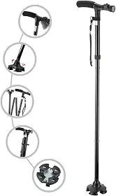 Bengala Dobrável Para Caminhada Com Luz De Led Até 90kg Supermedy