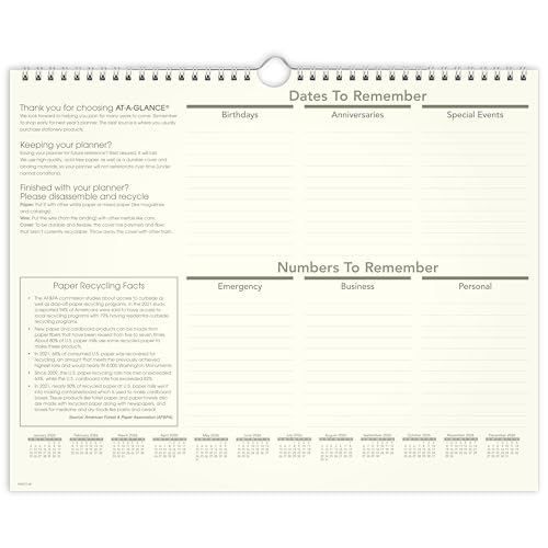 Image of AT-A-GLANCE 2026 Wall Calendar, 15 inch x 12 inch, Medium, Recycled (PMG772826)