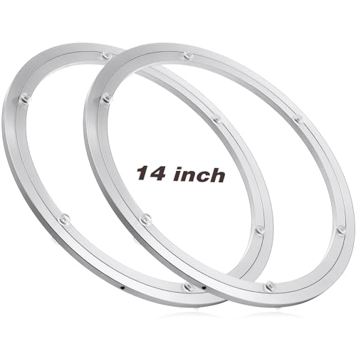 Image of JaGely 2 Pack 14 Inch Lazy Susan Hardware Aluminum Alloy Turntable Rotating Hardware Heavy Duty Lazy Susan Bearing Ring Mechanism for Kitchen Dinning Table