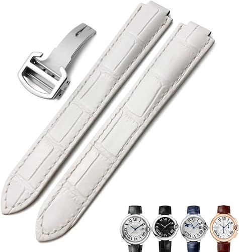 Bracelet montre en cuir véritable pour Cartier Tank et Ballon Bleu 18mm