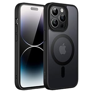 JETech Magnetic Case voor iPhone 14 Pro 6,1 Inch Compatibel met MagSafe, Doorschijnende Matte Achterkant Slank Schokbestendig Hoesje (Zwart)