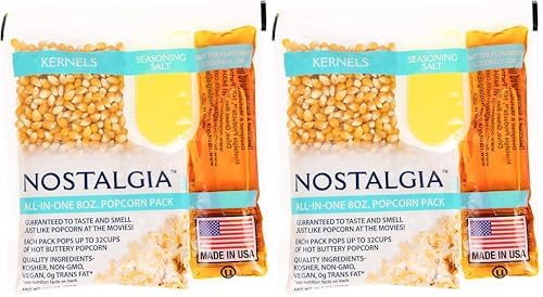 Nostalgia Best Tasting Premium 8-Ounce Popcorn, Oil & Seasoning Salt All-In-One Packs - 24 Count (Pack of 2)