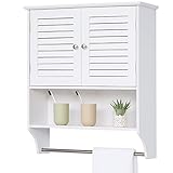 WEENFON Bathroom Wall Cabinet, Medicine Cabinet with 2 Louvered Doors & 2 Shelves, Bathroom Cabinet...