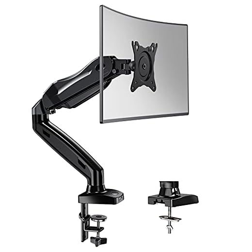 HUANUO Brazo de Monitor para 13-30 Pulgadas Pantallas, Soporte de Monitor con Resorte de Gas, Giratorio de 360°, 2 Métodos de Montaje Opcionales, Soporte VESA 75-100 mm, Peso 2-6.5 kg