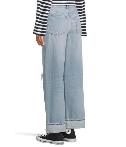 Madewell Women's Low Slung Baggy with Rips in Hallstead Wash3