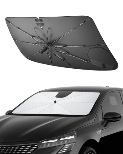 SHAOHAO Compatible con Renault Rafale 2024-2026 Protector Solar para Coches Parabrisas Visera Solar Fácil Almacenamiento Tirador con cordón Protección UV Protector Solar Accesorios Parasol