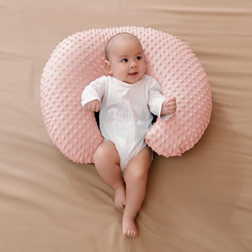 Pillowcase For Nursing Pillow And Positioner For Breastfeeding And Bottle Feeding, Propping Baby, Tummy Time, Baby Sitting Support, Awake-Time Support, Pillow Cover Only (Light Pink) #TOP5