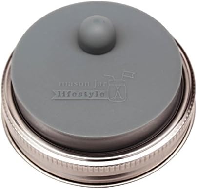 Silicone Fermentation Airlock Valve Lids With Rust Proof Bands for Wide Mouth Mason Jars (Charcoal Gray, 3 Pack)