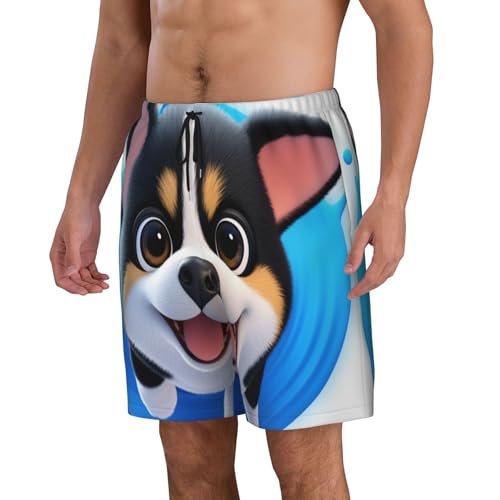 Smiley The Dog Men Beach Pants â€“ Swim Trunks for Men,Quick-Dry and Comfortable, Suitable for Beach, Surf, and Everyday Wear Black2