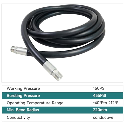 Image of 1 Inch x 13 Foot Fuel Transfer Hose with 1 inch Inch Dual NPT Threads Connecter male NPT fittings Compatible with All Electric Fuel Pumps for Dispensing Diesel Fuel,Gasoline,Kerosene Biodiesel