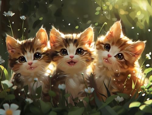 Kit broderie diamant chat 5D, l'idée cadeau idéale de peinture diamant adulte créative