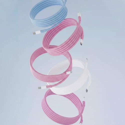 Image of skysia Spiral Cable Charger Protector Wire Protector - Data Cable Saver, Earphone Cable Cover, Cords Protective Wire Winder Sleeve Charger Cover (Pink Wire Saver (Pack -2))